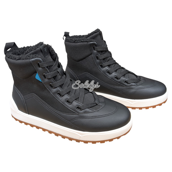 Vessi Alta Womens 9 High Top Asphalt Black White Waterproof DymaTex Sneaker Boot - Picture 5 of 8